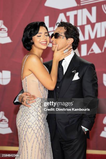 Ángela Aguilar and Christian Nodal attend the 25th Latin GRAMMY Awards at Kaseya Center on November 14, 2024 in Miami, Florida.
