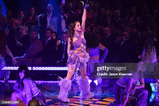 Emilia Mernes performs onstage during the 25th Annual Latin GRAMMY Awards at Kaseya Center on November 14, 2024 in Miami, Florida.