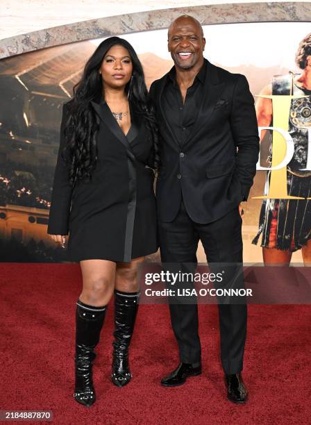 Actor Terry Crews and daughter Tera Crews attend the Los Angeles premiere of "Gladiator II" at the TCL Chinese Theatre in Hollywood, California,...
