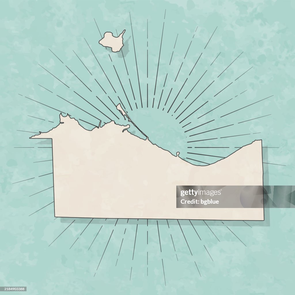 Erie County, Ohio. Map in retro vintage style - Old textured paper