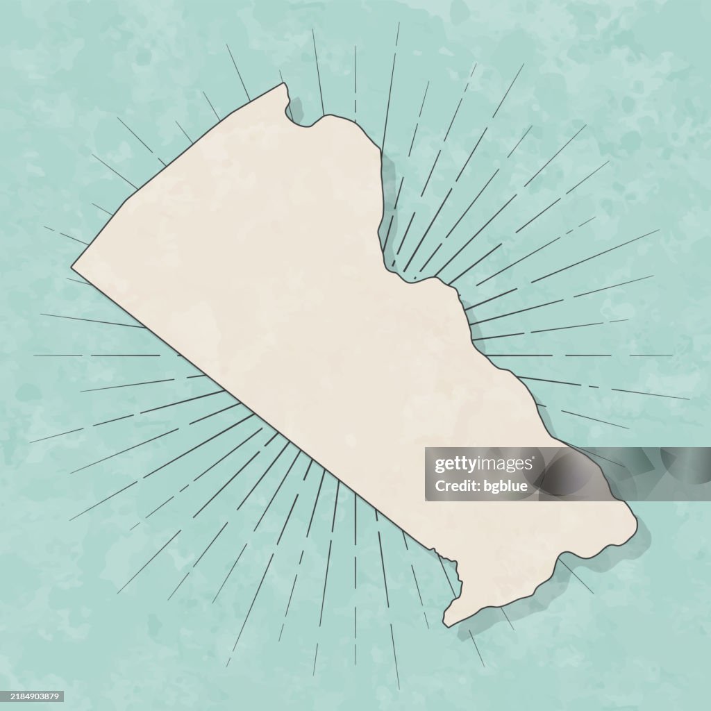 Bucks County, Pennsylvania. Map in retro vintage style - Old textured paper