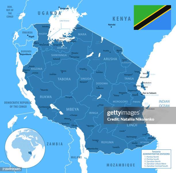 Tanzania Detailed Map With Regions And Cities Of The Country High Res Tanzania Detailed Map With Regions And Cities Of The Country 