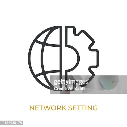Network Setting glyph line icon. Thin line icon that can be applied anywhere, simple, pixel perfect and modern style Network Setting glyph line icon. Thin line icon that can be applied anywhere, simple, pixel perfect and modern style