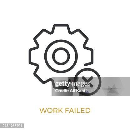 Work Failed glyph line icon. Thin line icon that can be applied anywhere, simple, pixel perfect and modern style Work Failed glyph line icon. Thin line icon that can be applied anywhere, simple, pixel perfect and modern style