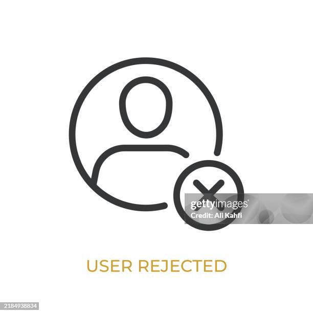 user rejected glyph line icon. thin line icon that can be applied anywhere, simple, pixel perfect and modern style - iphone keyboard vector stock illustrations