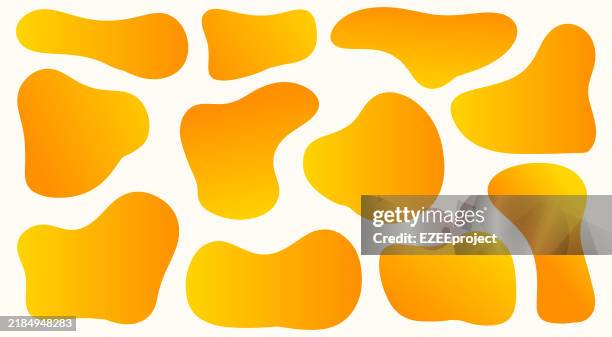organic fluid shapes. abstract gradient blobs. amorphous graphical forms. vector doodle illustration. - form stock illustrations