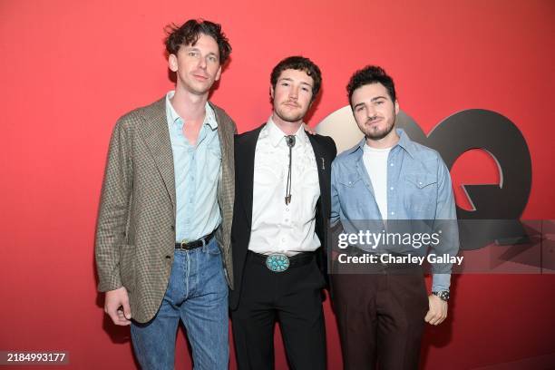 Cooper Wehde, Dylan Shanks and Blake Slatkin attend 2024 GQ Men Of The Year on November 14, 2024 in Los Angeles, California.