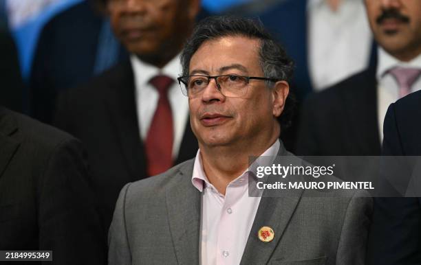 Colombia's President Gustavo Petro is pictured during the group photo after attending the meeting on Sustainable Development and Energy Transition at...