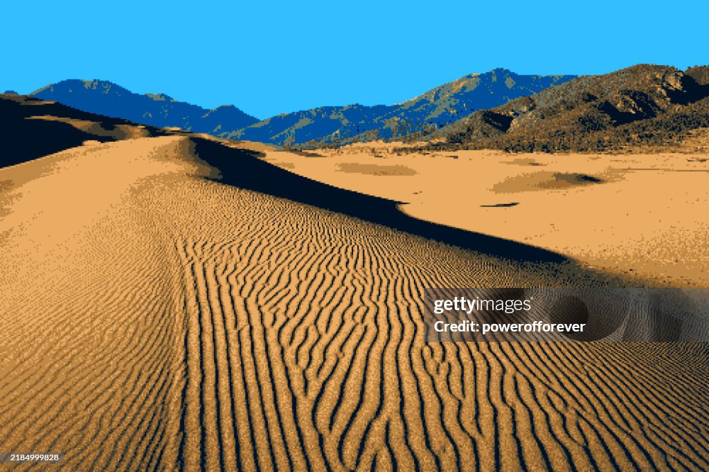 Pixel Art Great Sand Dunes National Park in Colorado, United States