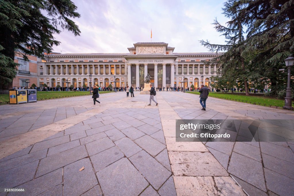 Evening Scene at the Prado Museum Plaza