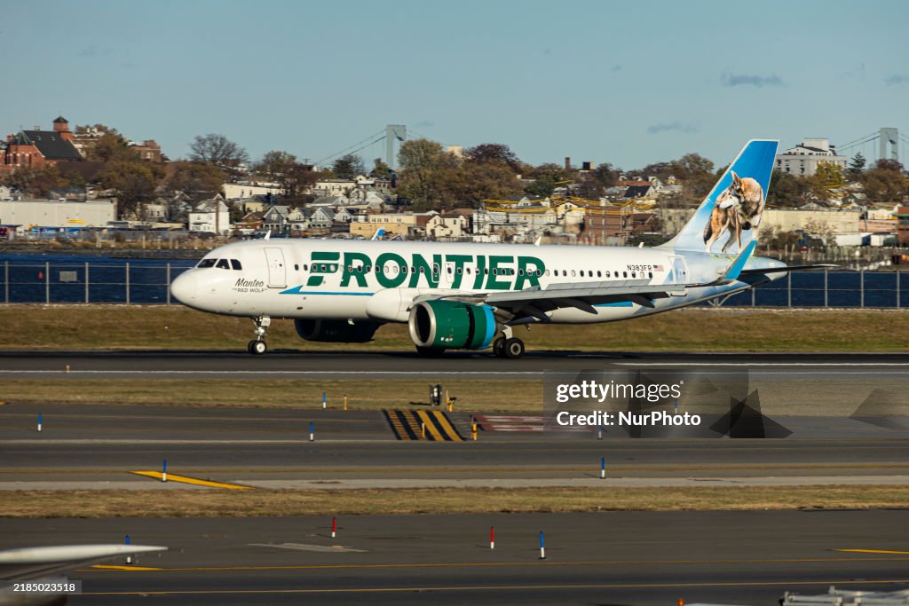 Frontier Airlines Airbus A320neo In LaGuardia Airport