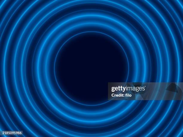 blue glow depth light frame background - tunnel light stock illustrations