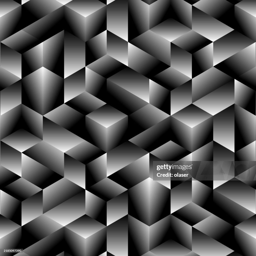 High contrast gradients full frame semi random uneven gray solid rhombuses