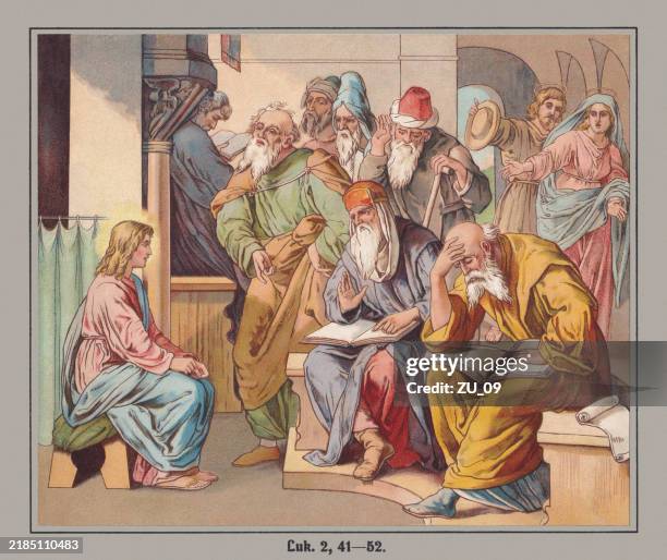 the finding in the temple, chromolithograph, published ca. 1880 - tween boy stock illustrations