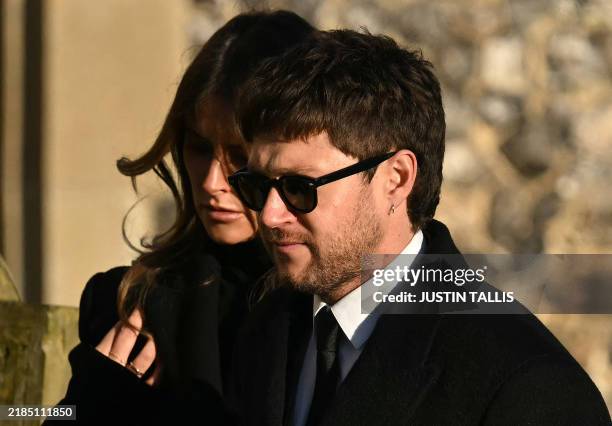 Former One Direction band member Niall Horan leaves after attending the funeral service of the late One Direction singer Liam Payne, at St Mary's...