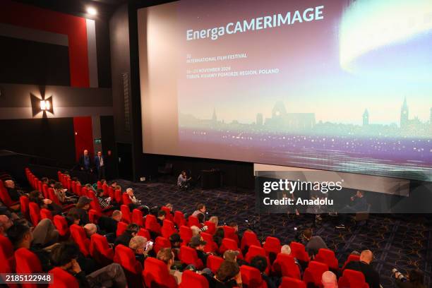Cinematographer Bianca Cline and film director Joel Souza continue the discussions following screening of the movie 'Rust' movie at Camerimage...