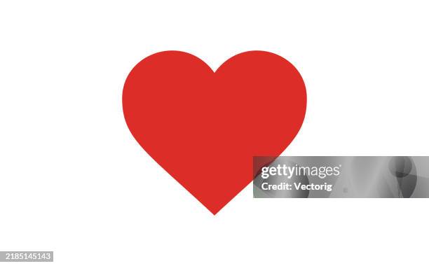 ilustrações de stock, clip art, desenhos animados e ícones de red heart flat icon - símbolo do coração