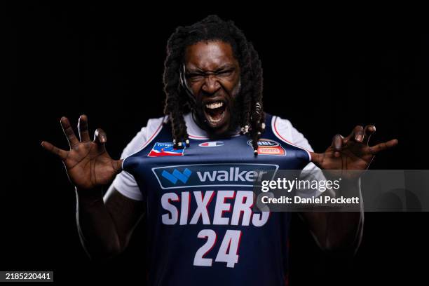 Montrezl Harrell poses during an NBL Portrait Session on November 17, 2024 in Melbourne, Australia.