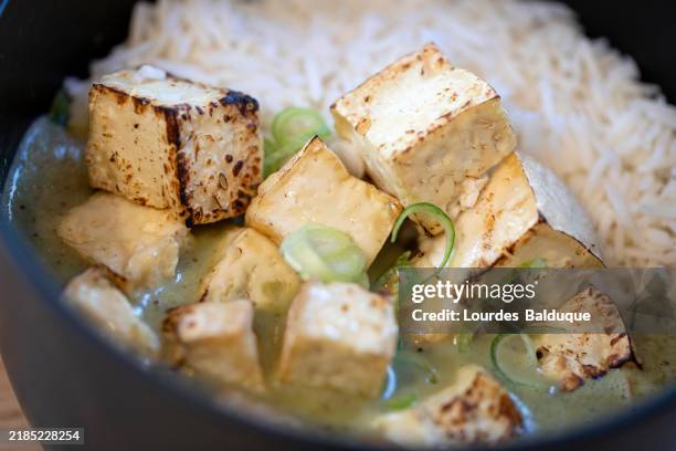 grilled rice and tofu bowl - daikon stock pictures, royalty-free photos & images