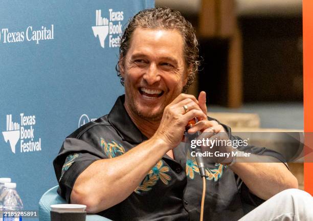 Matthew McConaughey speaks during the 2024 Texas Book Festival at the First Baptist Church on November 17, 2024 in Austin, Texas.