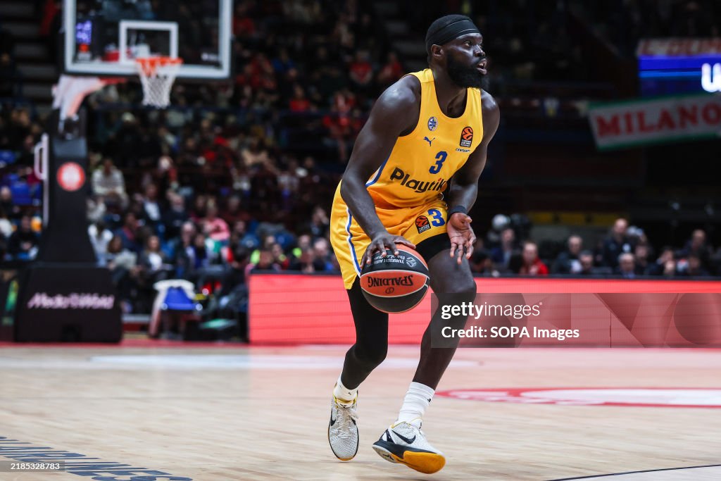 Marial Shayok #3 of Maccabi Playtika Tel Aviv seen in action...
