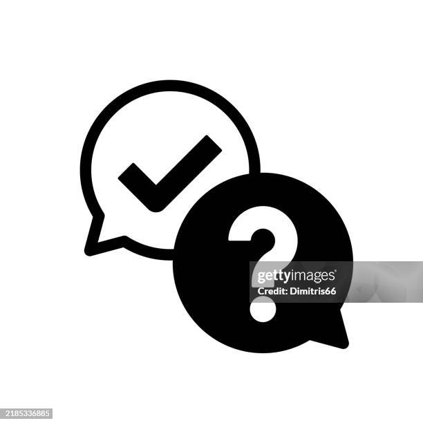 question and answer speech bubble icon - problem solution stock illustrations