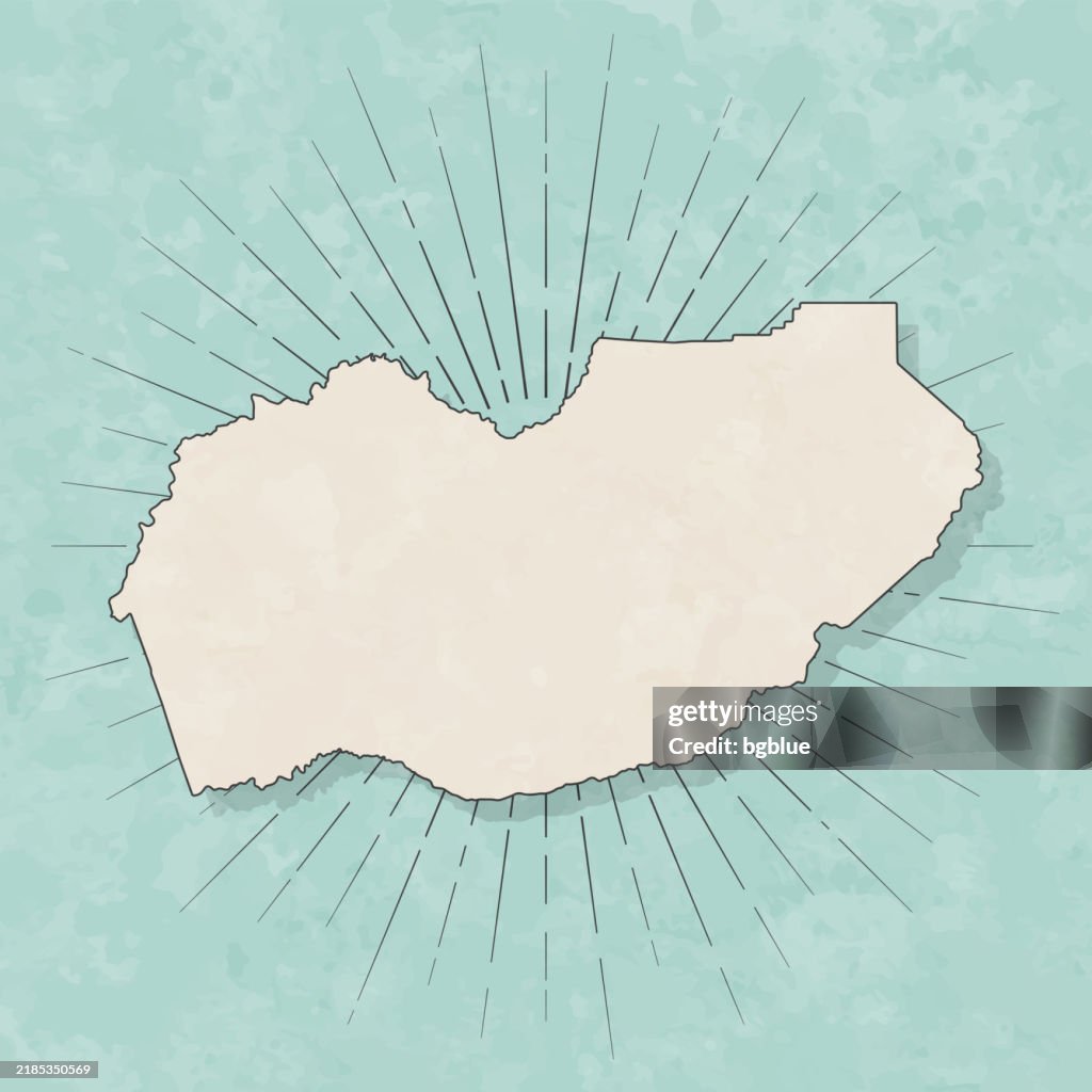 El Dorado County, California. Map in retro vintage style - Old textured paper