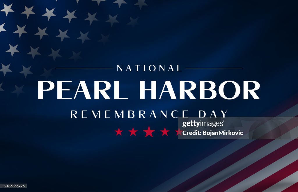 Pearl Harbor Remembrance Day card, background. Vector