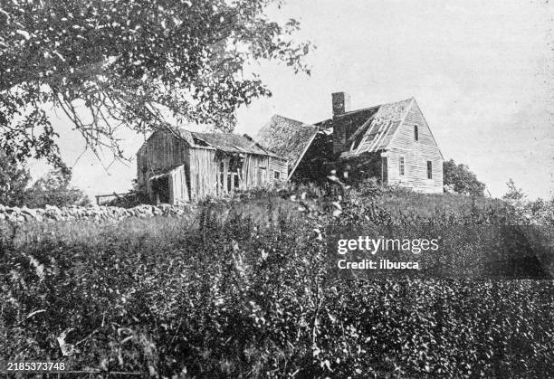 antique image of worcester and surroundings, massachusetts - ghost town stock illustrations