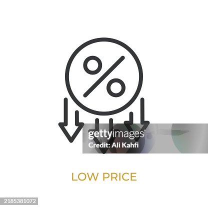 Low Price glyph line icon. Thin line icon that can be applied anywhere, simple, pixel perfect and modern style Low Price glyph line icon. Thin line icon that can be applied anywhere, simple, pixel perfect and modern style