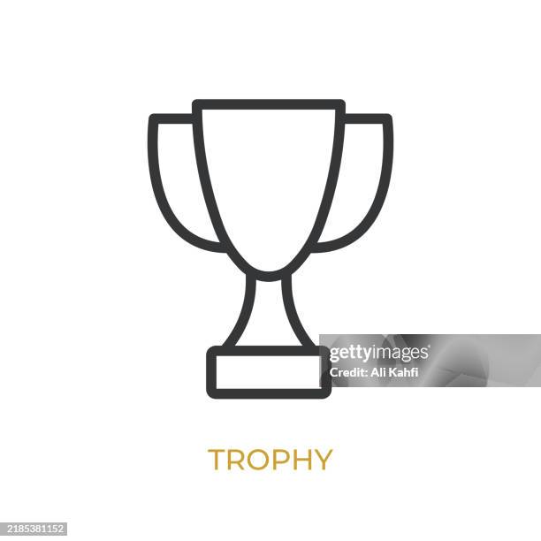 trophy glyph line icon. thin line icon that can be applied anywhere, simple, pixel perfect and modern style - incentive program stock illustrations