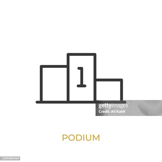 podium glyph line icon. thin line icon that can be applied anywhere, simple, pixel perfect and modern style - software platform stock illustrations