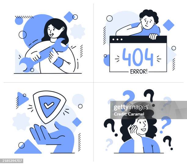 web development and seo optimization graphics - caramel block stock illustrations