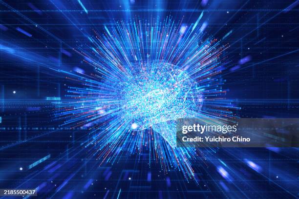 ai brain in technology tunnel - artificiell generell intelligens bildbanksfoton och bilder