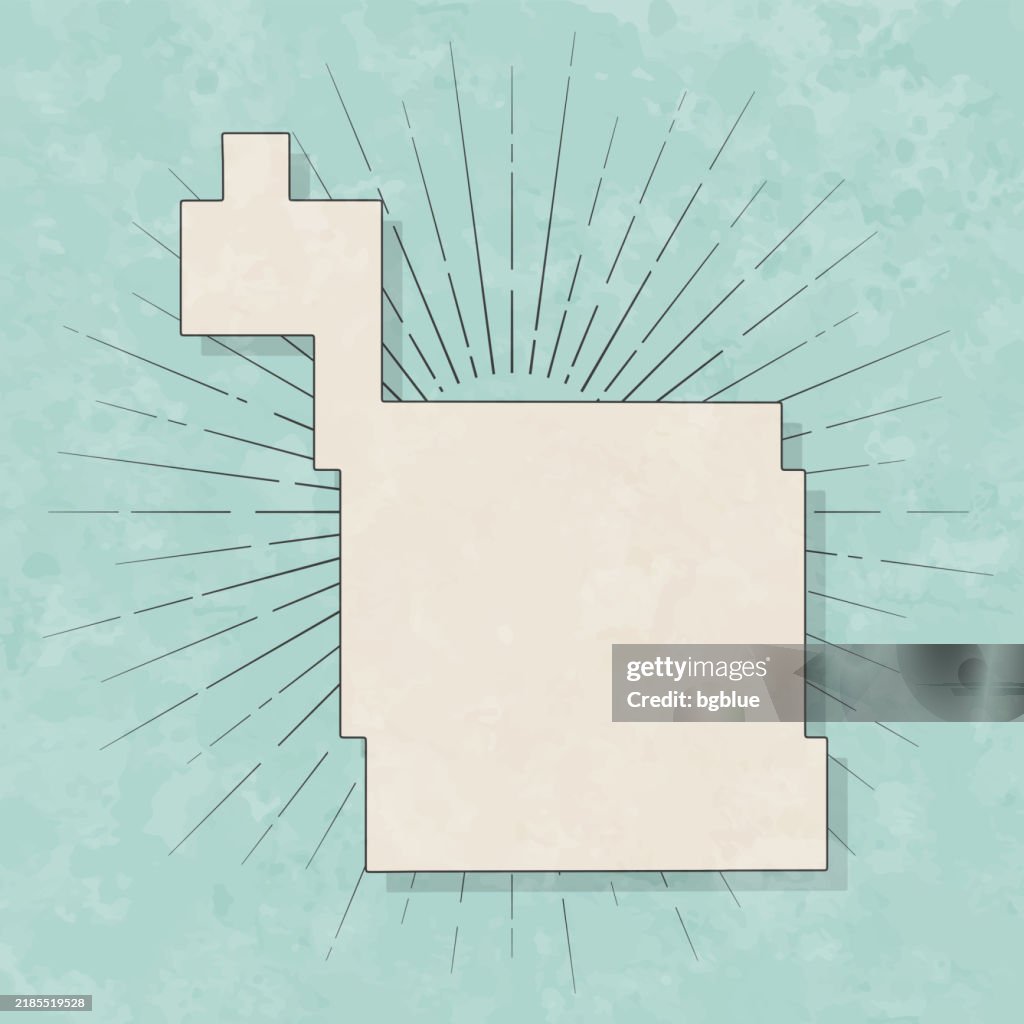 Ward County, North Dakota. Map in retro vintage style - Old textured paper