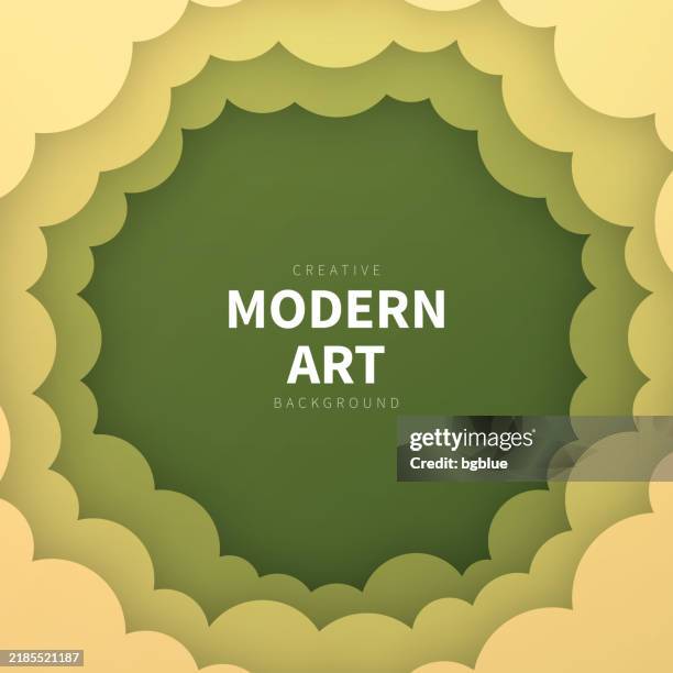 green clouds frame - paper cut background - trendy 3d design - 3d cloud isolated stock illustrations