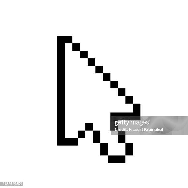 pixel mouse cursor icon. - rato de computador imagens e fotografias de stock