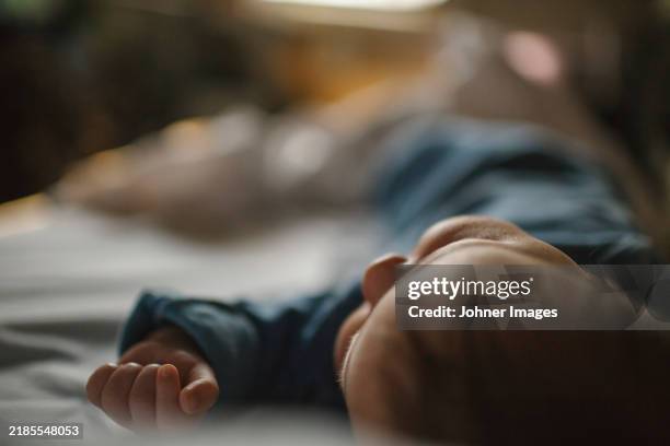 close-up of boy sleeping in passenger train - human age stock pictures, royalty-free photos & images