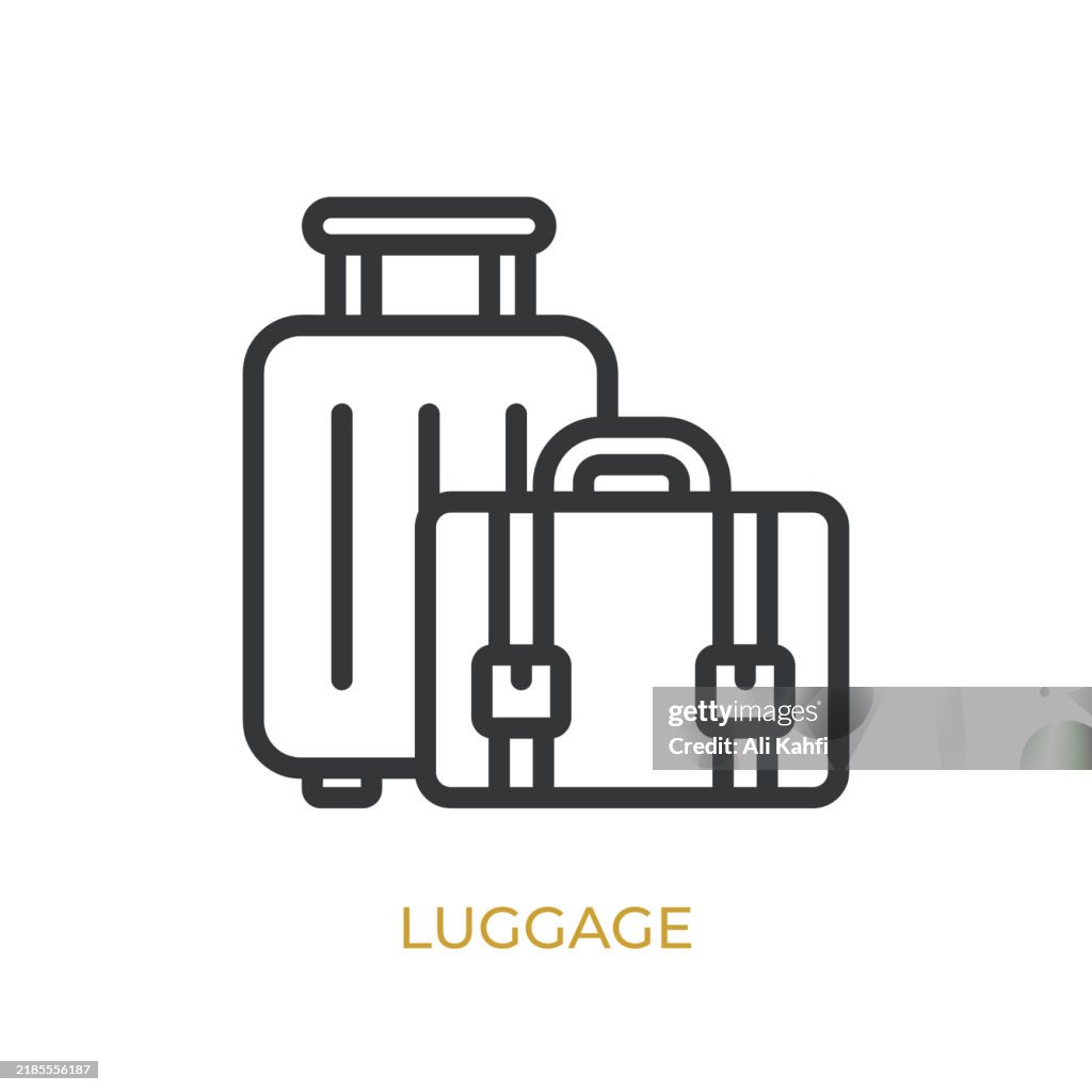 Luggage glyph line icon. Thin line icon that can be applied anywhere, simple, pixel perfect and modern style
