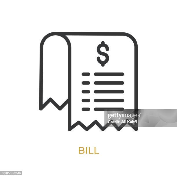 bill glyph line icon. thin line icon that can be applied anywhere, simple, pixel perfect and modern style - can tabs stock illustrations