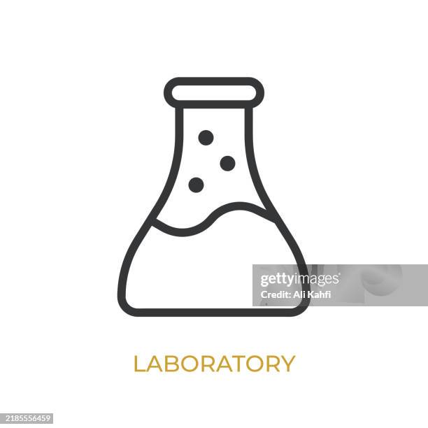 laboratory glyph line icon. thin line icon that can be applied anywhere, simple, pixel perfect and modern style - students learning computer programming stock illustrations