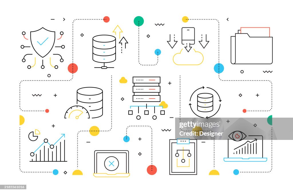 Data Related Big Data Related Vector Illustration Technology Internet Coding ...