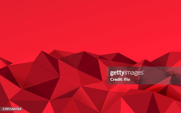 illustrations, cliparts, dessins animés et icônes de modélisation abstraite terrain rouge prisme numérique technologie fond - rubis