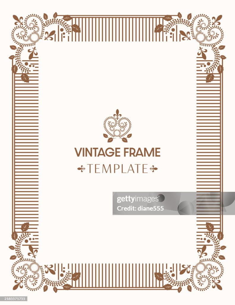 Card Frame Sample Vintage Style Card Frame With Copy Space High-Res Vector Graphic ...