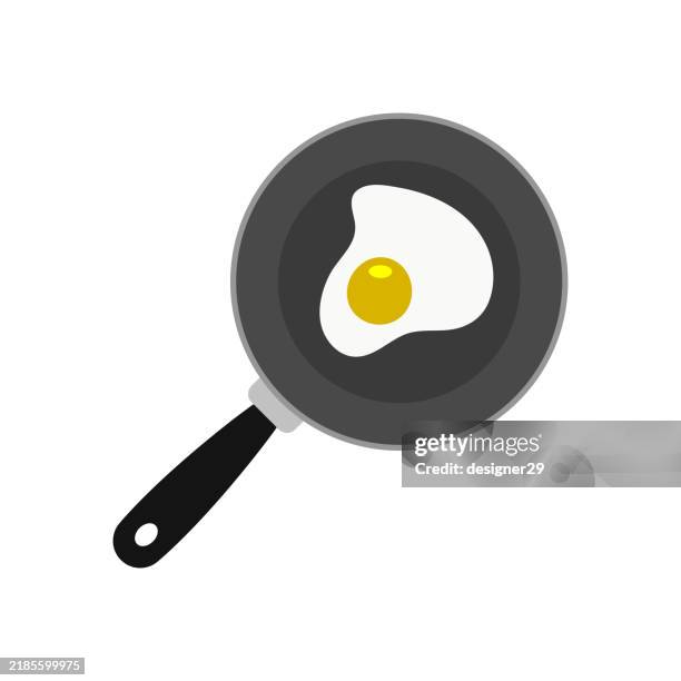 fried eggs vector design - omelette stock illustrations