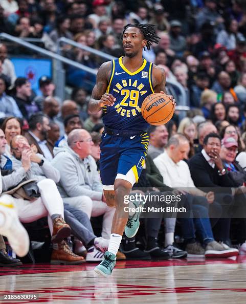 Quenton Jackson of the Indiana Pacers dribbles against the Toronto ...