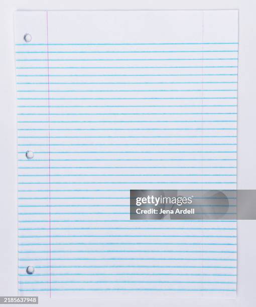 lined paper background blank page, back to school notebook page, notebook paper - liniertes papier stock-fotos und bilder