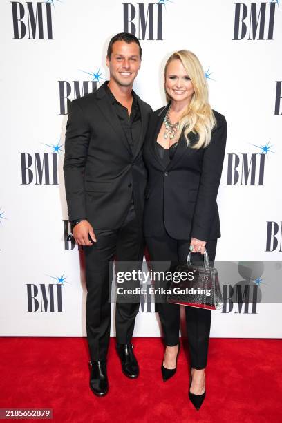 Brendan McLoughlin and Miranda Lambert attend the 2024 BMI Country Awards at BMI on November 19, 2024 in Nashville, Tennessee.