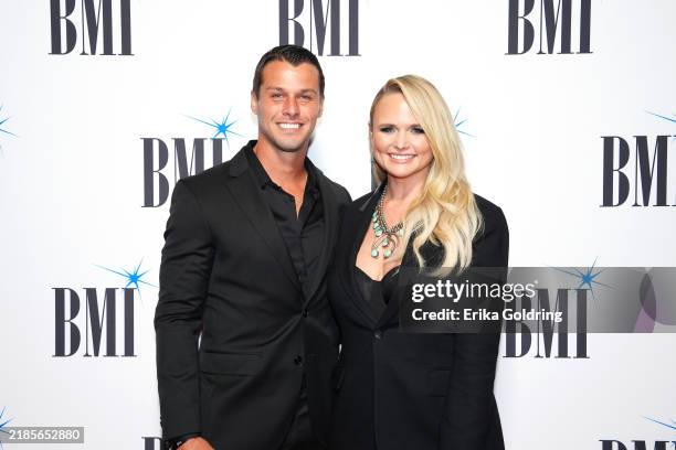 Brendan McLoughlin and Miranda Lambert attend the 2024 BMI Country Awards at BMI on November 19, 2024 in Nashville, Tennessee.