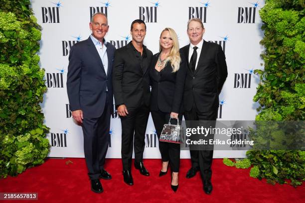 Clay Bradley, Vice President, Creative, Nashville, BMI, Brendan McLoughlin, Miranda Lambert, and Mike O'Neill, President/CEO, BMI attends the 2024...